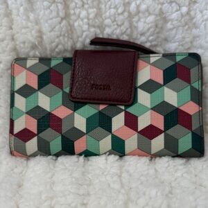 Fossil Multicolor Geometric Wallet